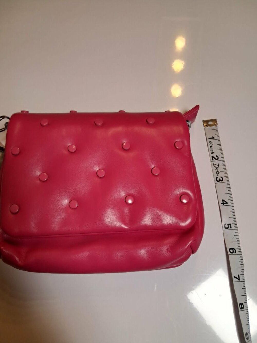 Pink Studded Faux Leather Crossbody Bag - Picture 7 of 8